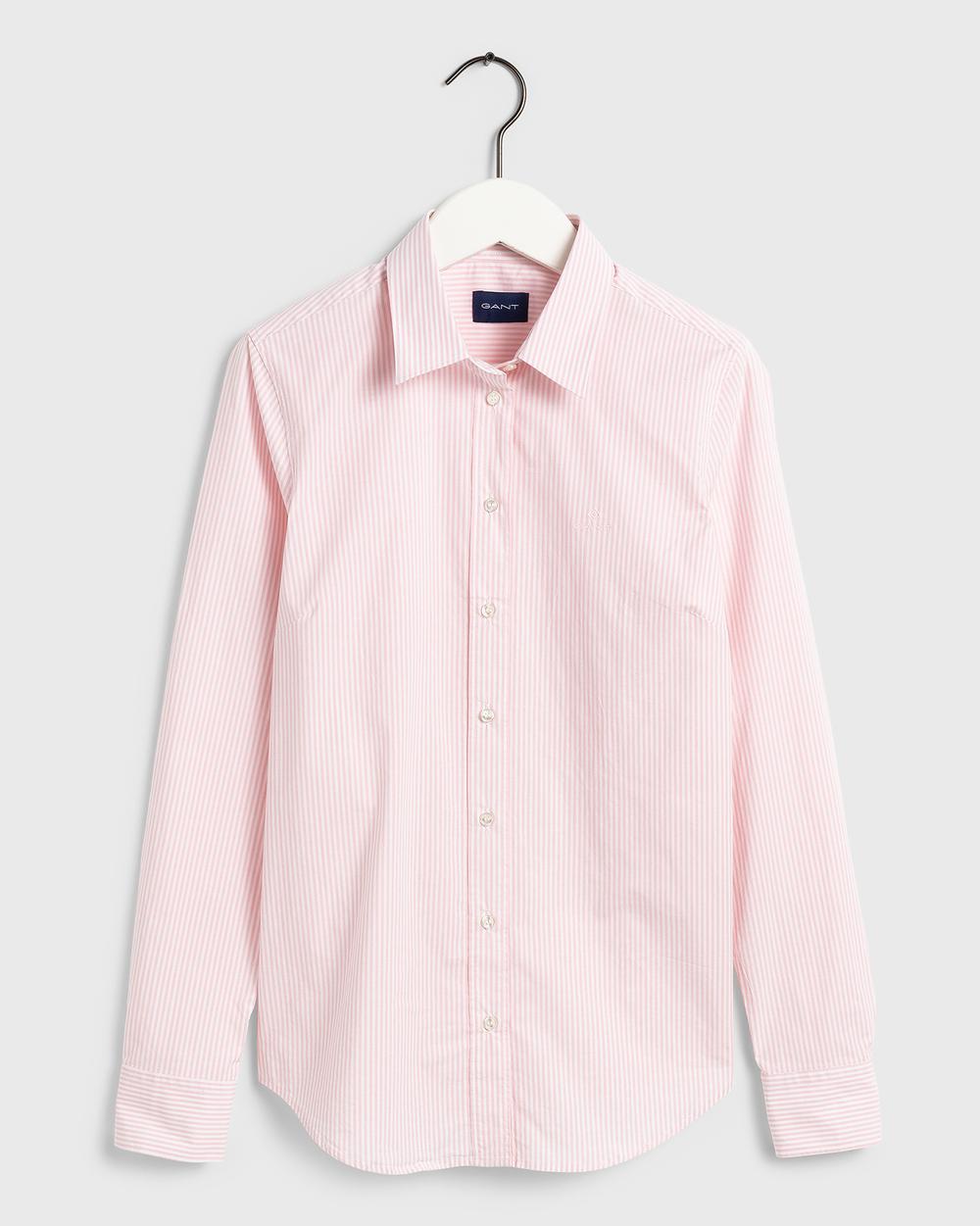 GANT Kadın Pembe Regular Fit Çizgili Gömlek