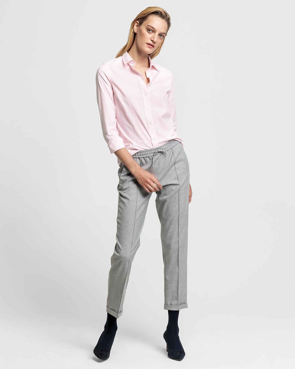 GANT Kadın Pembe Regular Fit Çizgili Gömlek