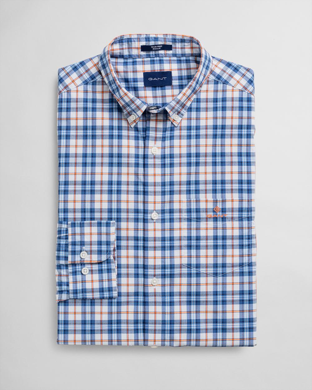 GANT Erkek Mavi Kareli Regular Fit Gömlek