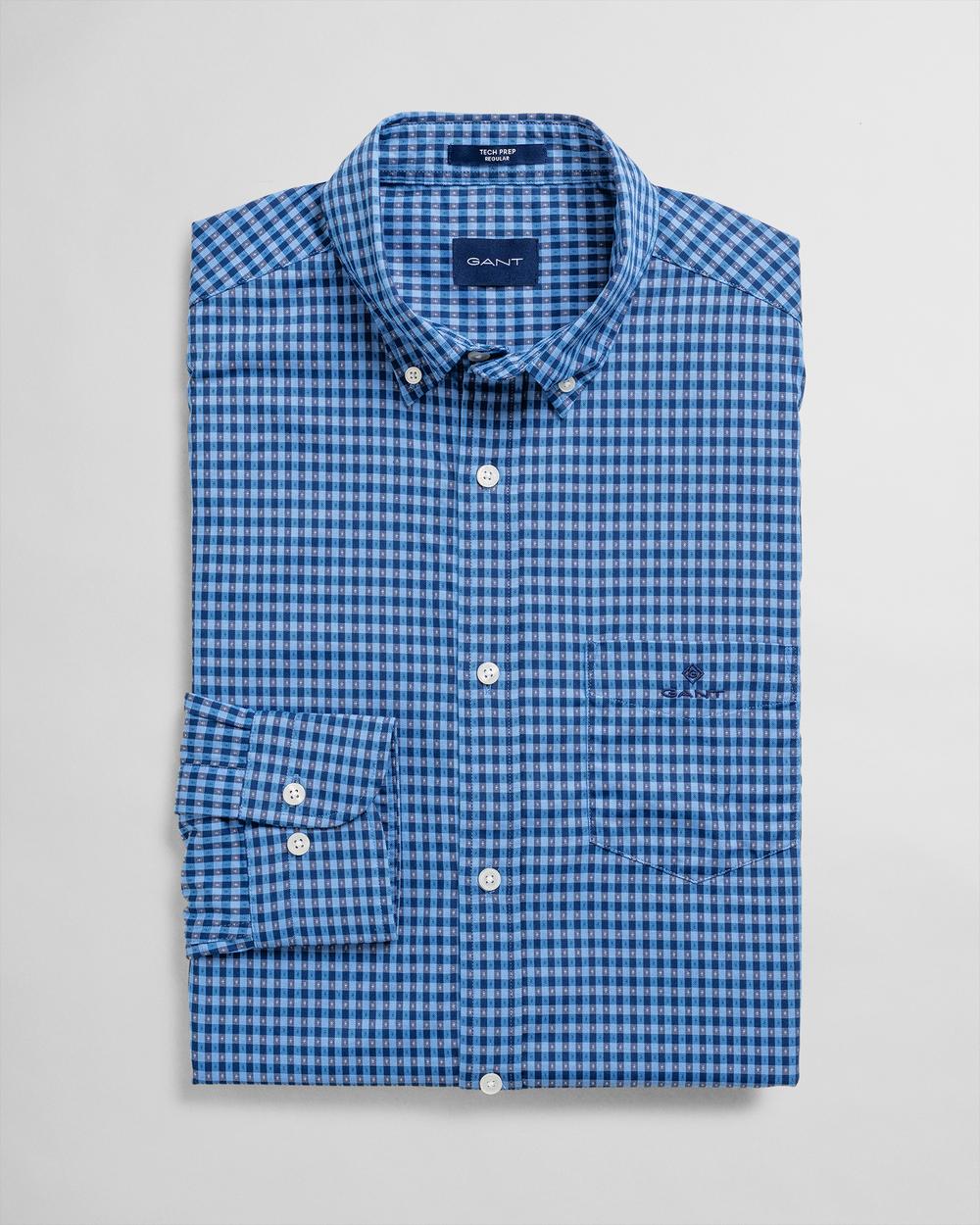 GANT Erkek Mavi Kareli Regular Fit Gömlek
