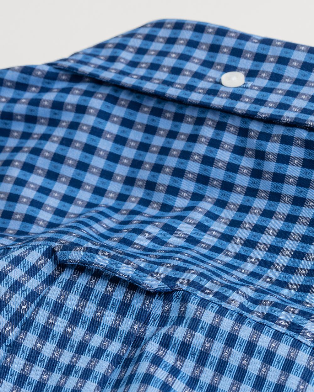 GANT Erkek Mavi Kareli Regular Fit Gömlek