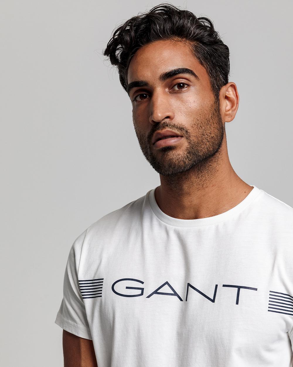 GANT Erkek Beyaz Regular Fit Tshirt