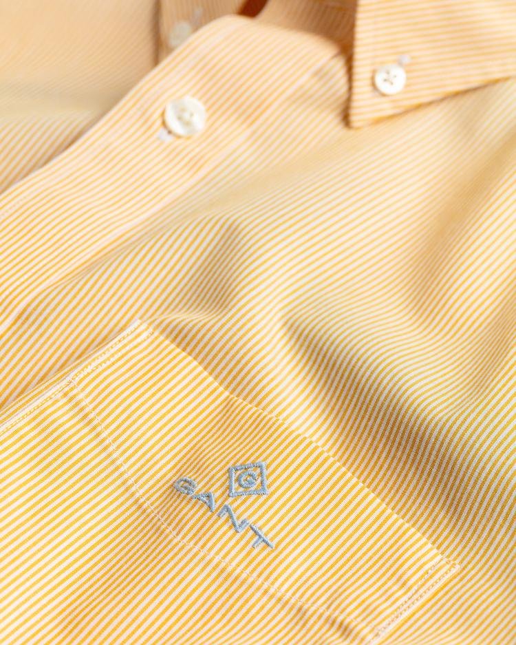 GANT Erkek Sarı Çizgili Regular Fit Gömlek