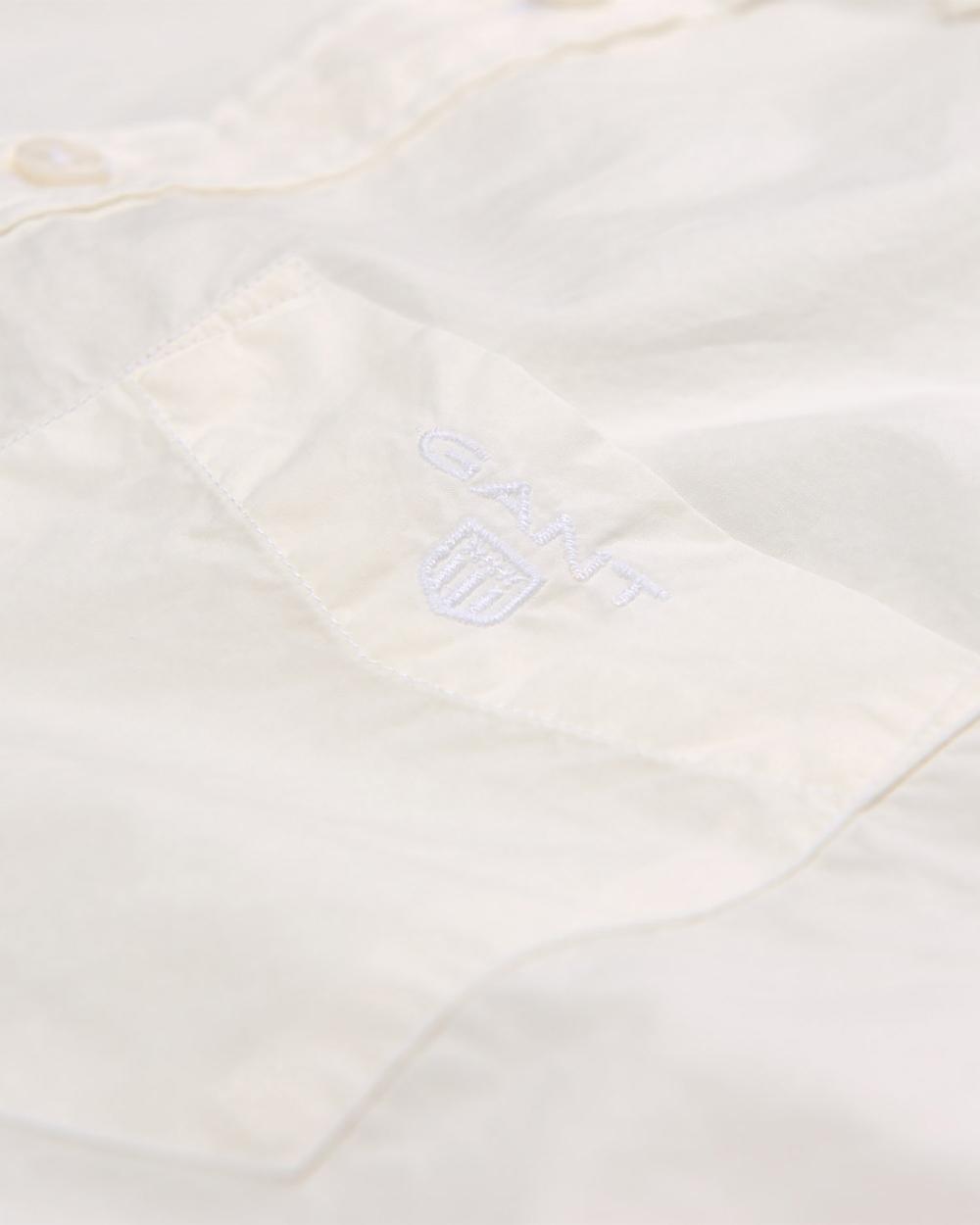 GANT Erkek Beyaz Regular Broadcloth Kısa Kollu Gömlek
