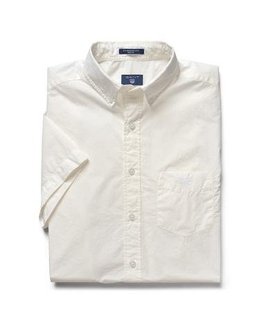 GANT Erkek Beyaz Regular Broadcloth Kısa Kollu Gömlek
