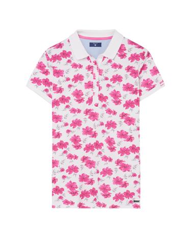 GANT Women's island Flower Pique Short Sleeve Polo