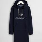 Gant Kadın Lacivert Relaxed Fit Kapüşonlu Logolu Elbise