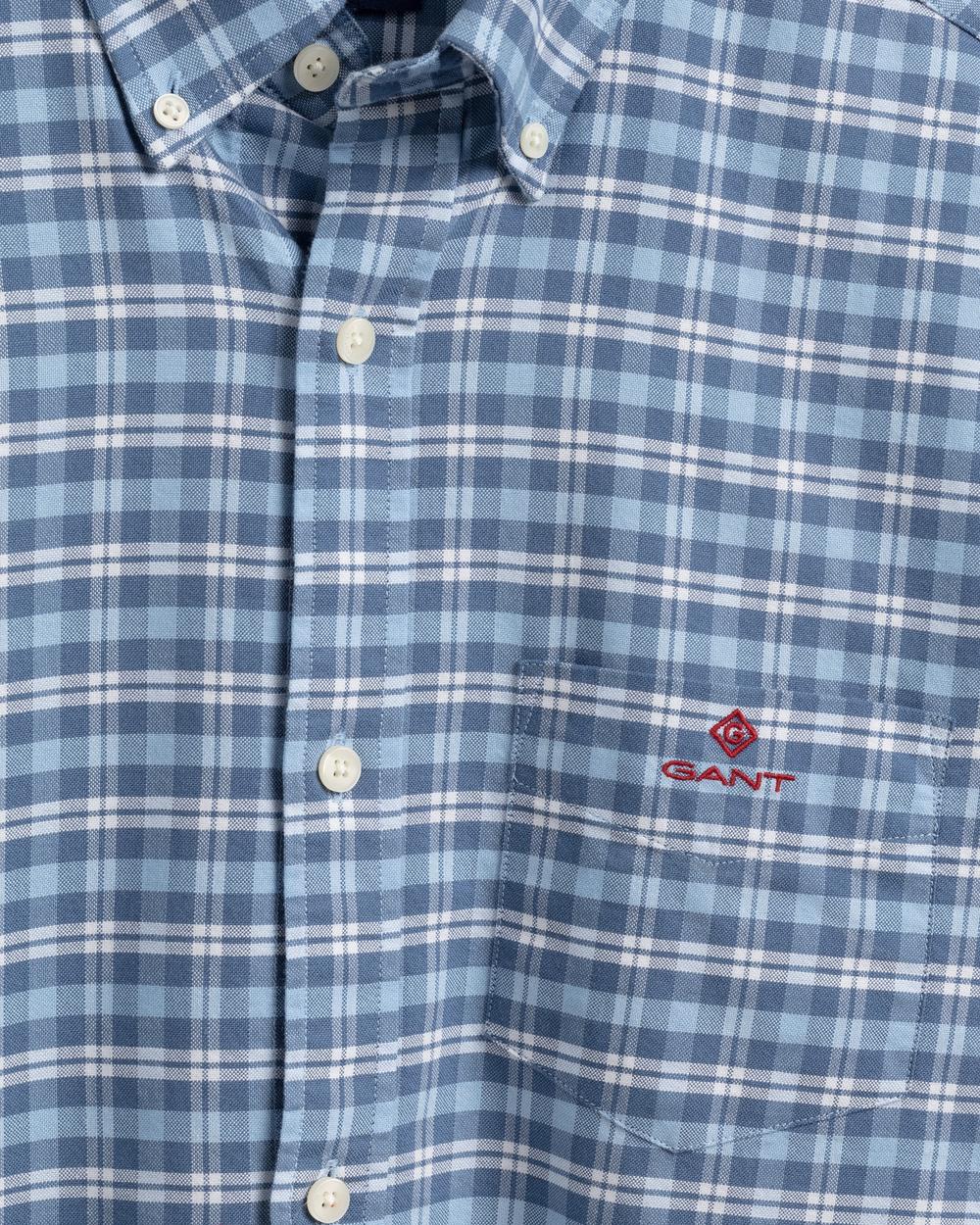 GANT Erkek Mavi Kareli Regular Fit Gömlek