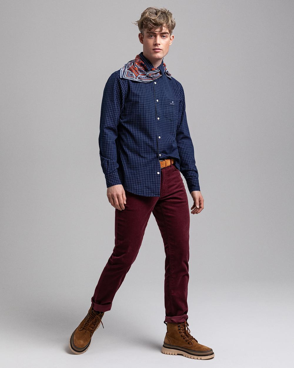 GANT Erkek Lacivert Kareli Regular Fit Gömlek