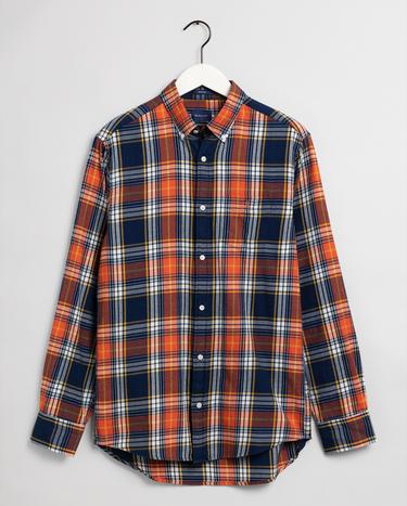 GANT Erkek Turuncu Regular Fit Kareli Gömlek