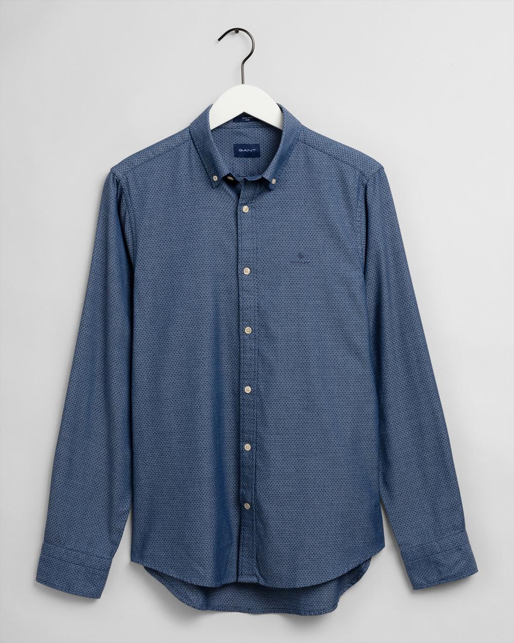 GANT Erkek Koyu Mavi Slim Fit Gömlek