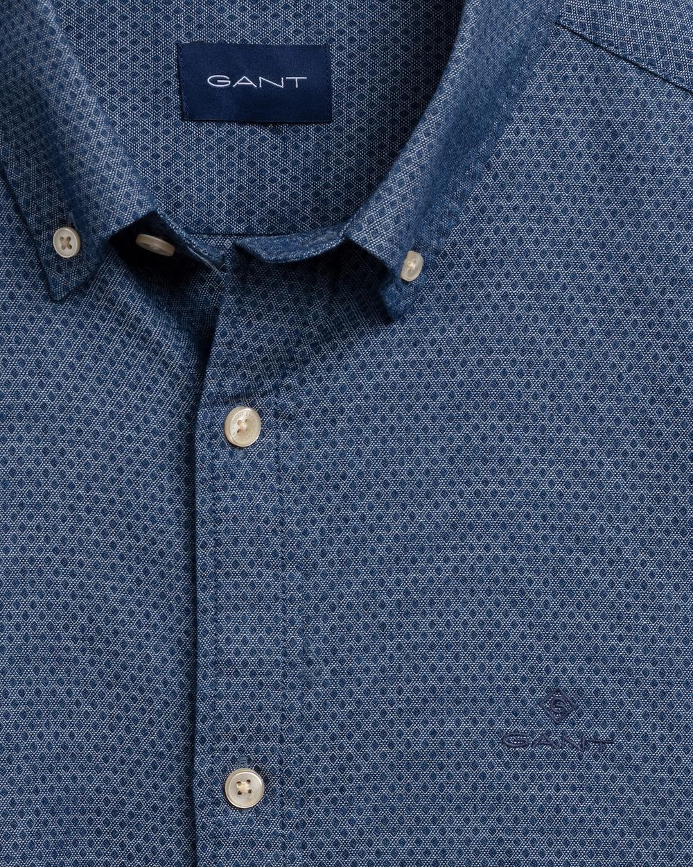 GANT Erkek Koyu Mavi Slim Fit Gömlek