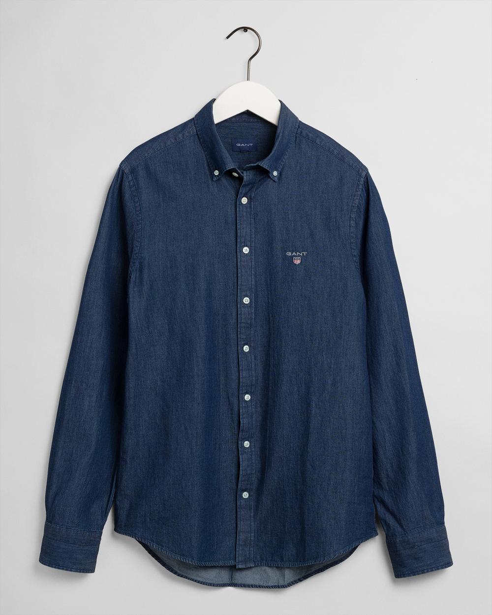 GANT Erkek İndigo Slim Fit Gömlek
