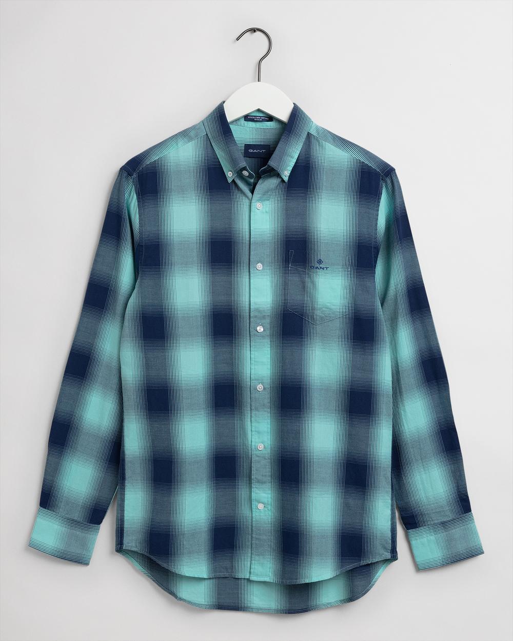 Gant Erkek Mavi Kareli Regular Fit Gömlek