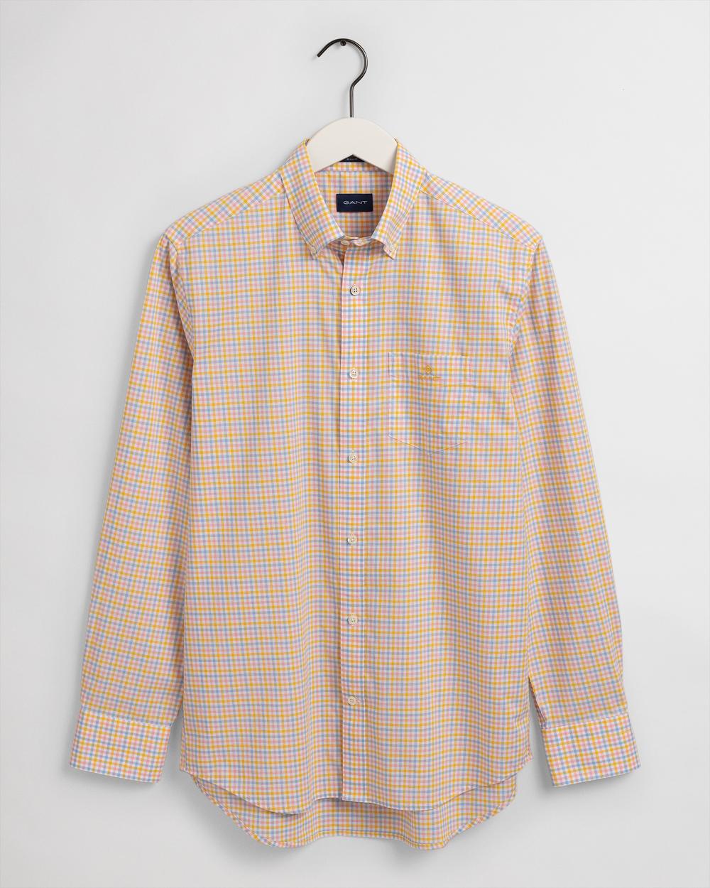 Gant Erkek Bej Kareli Regular Fit Gömlek