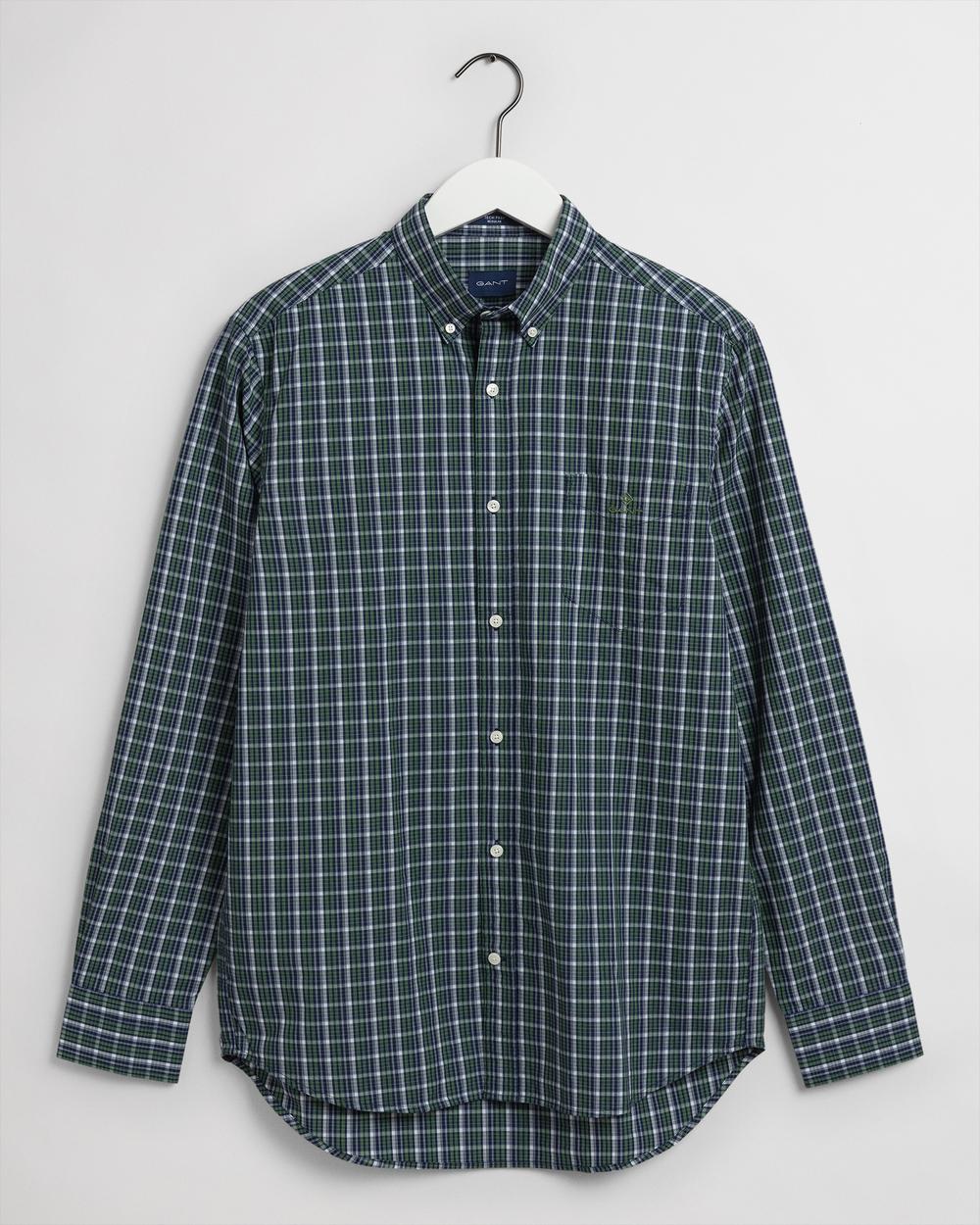 Gant Erkek Yeşil Kareli Regular Fit Tech Prep Gömlek