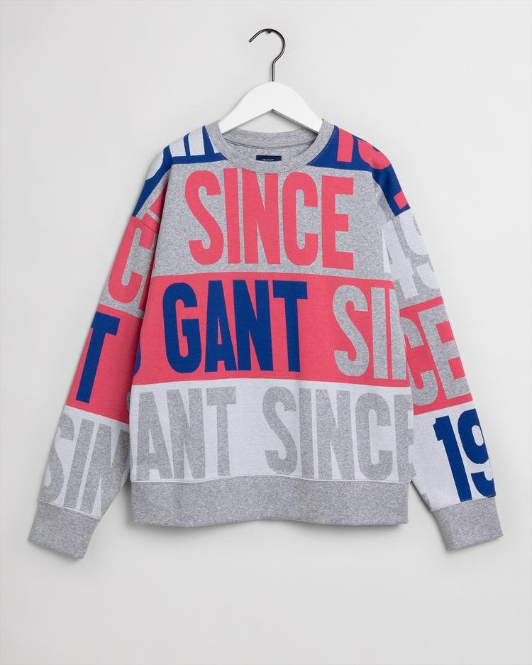 Gant Kadın Gri Baskılı Sweatshirt