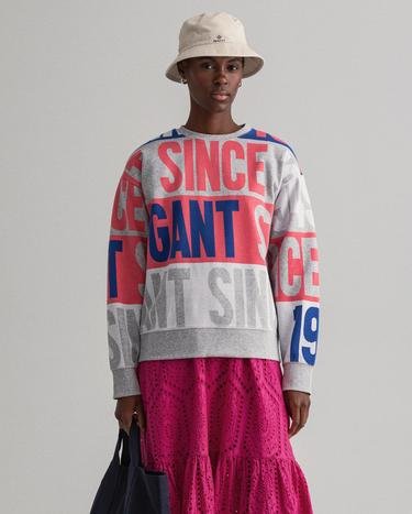 Gant Kadın Gri Baskılı Sweatshirt