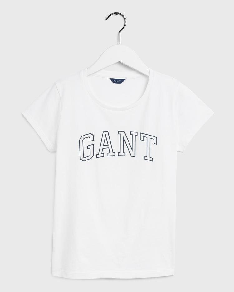 GANT Kadın Beyaz Logo Baskılı T-Shirt