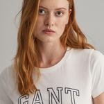 GANT Kadın Beyaz Logo Baskılı T-Shirt