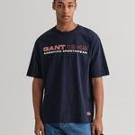GANT Erkek Lacivert Relaxed Fit Retro Logo T-Shirt