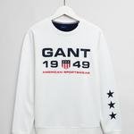 GANT Erkek Beyaz Baskılı Regular Fit Sweatshirt
