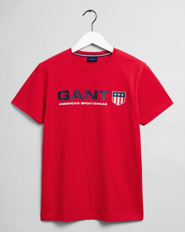GANT Erkek Kırmızı Baskılı Regular Fit T-shirt