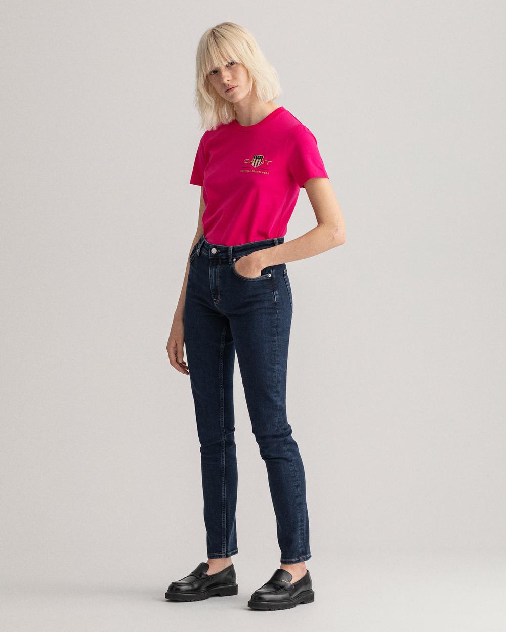 GANT Kadın Lacivert Slim Fit Jean Pantolon