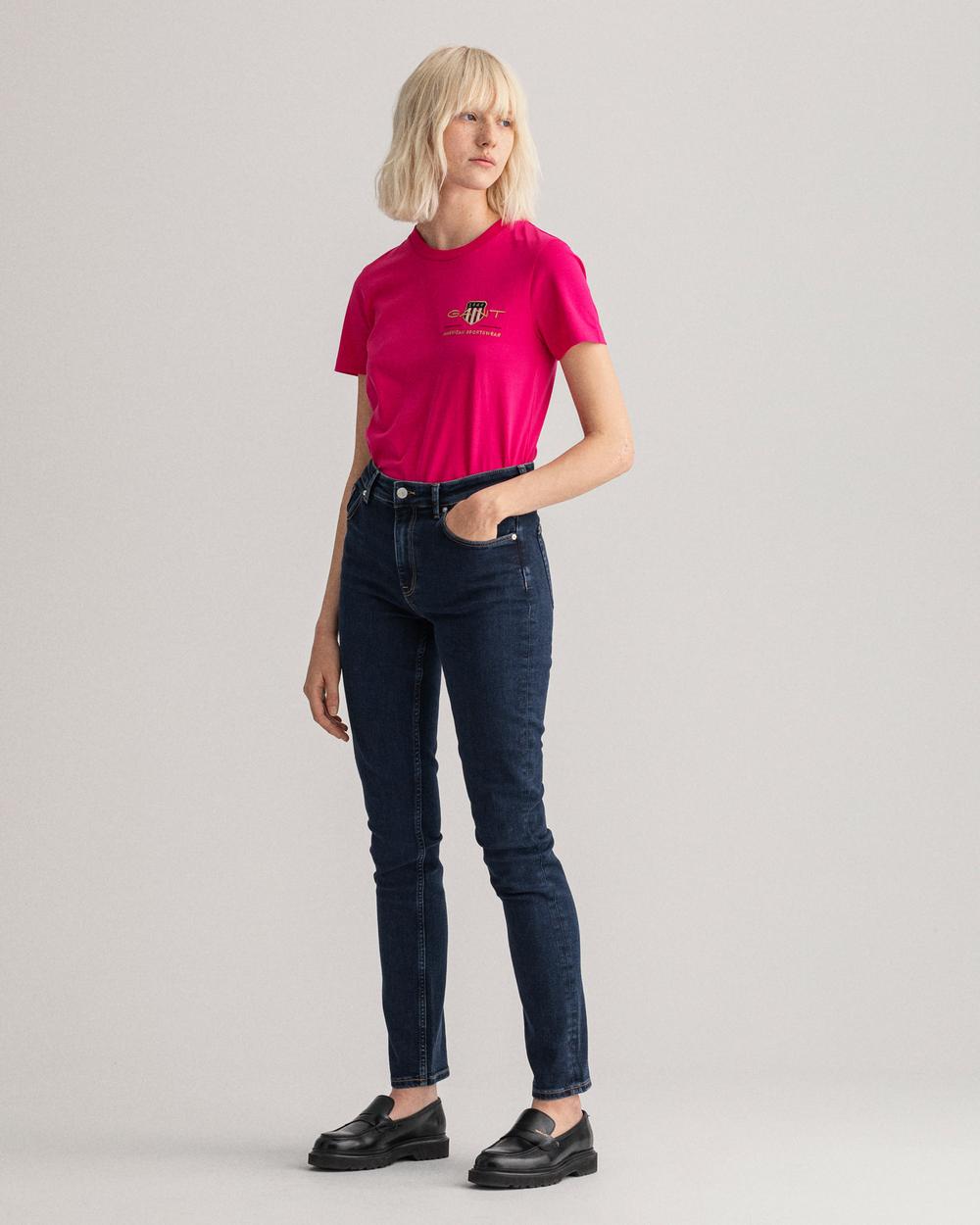GANT Kadın Lacivert Slim Fit Jean Pantolon