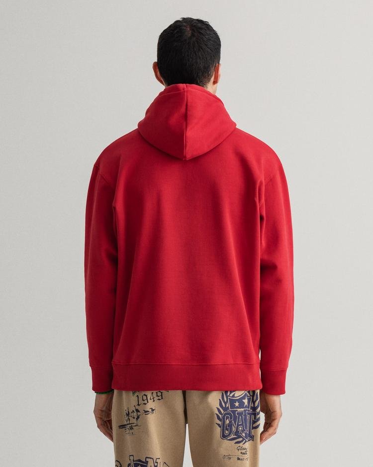 GANT Erkek Kırmızı Baskılı Relaxed Fit Sweatshirt