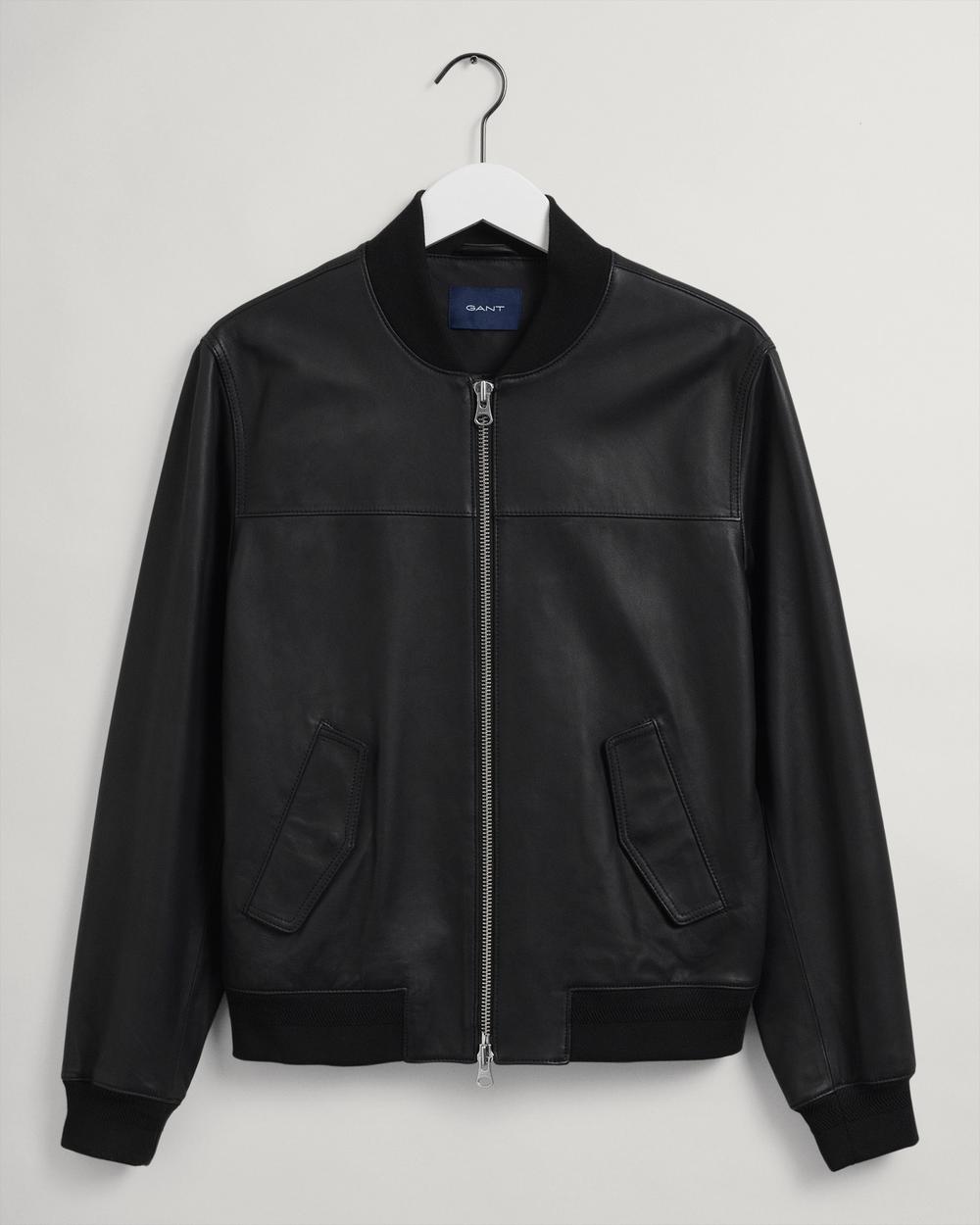 GANT Erkek Siyah Regular Fit Deri Ceket