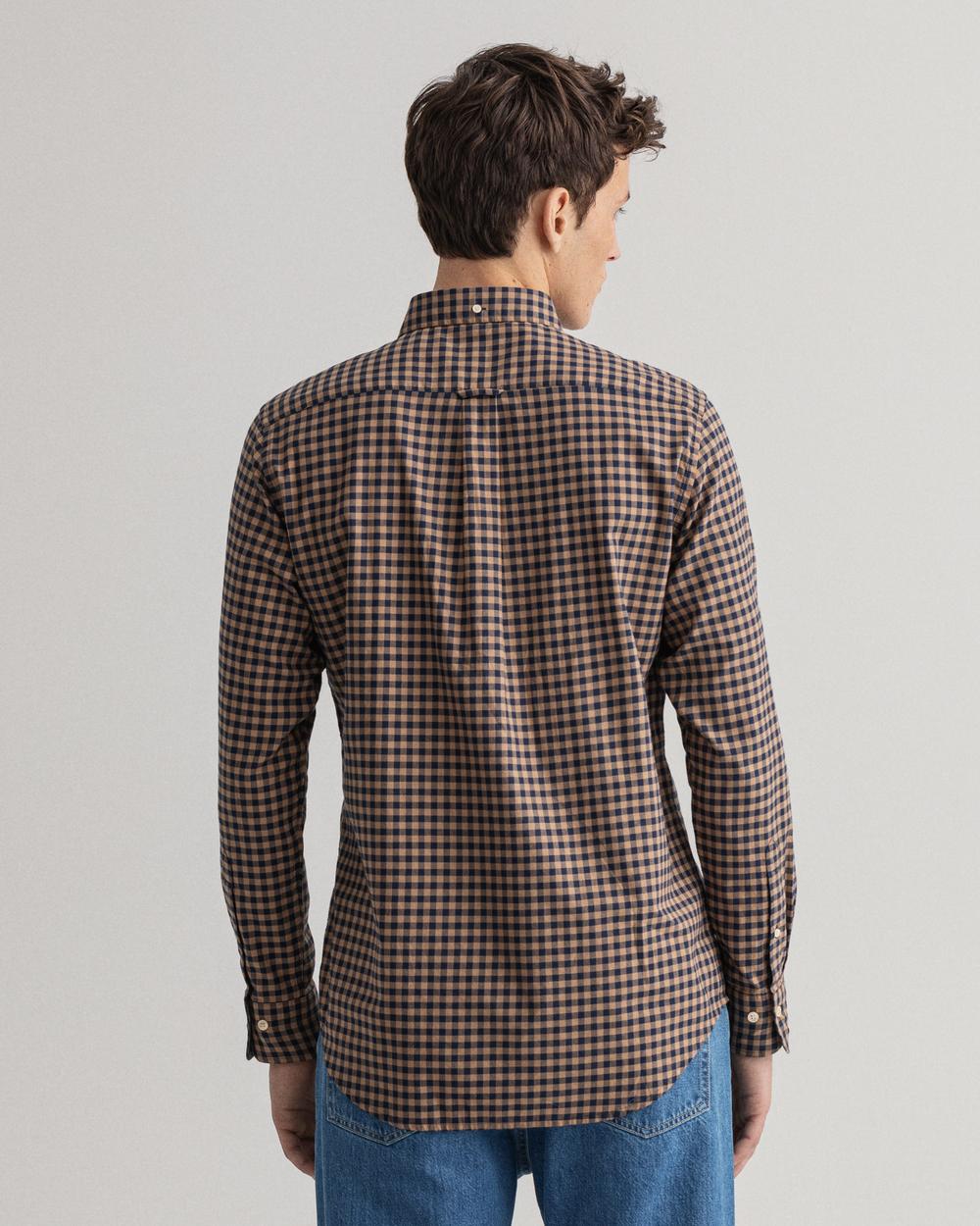 GANT męska koszula z diagonalu Regular Fit w kratę Buffalo Winter