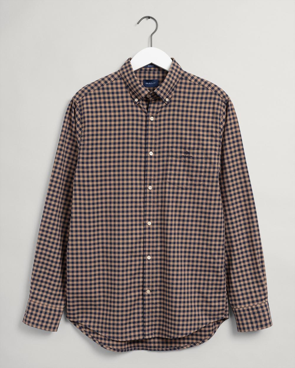 GANT męska koszula z diagonalu Regular Fit w kratę Buffalo Winter