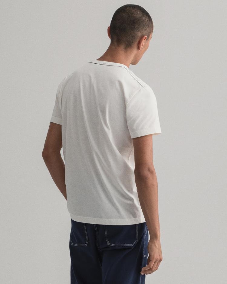 GANT Erkek Beyaz Regular Fit T-shirt