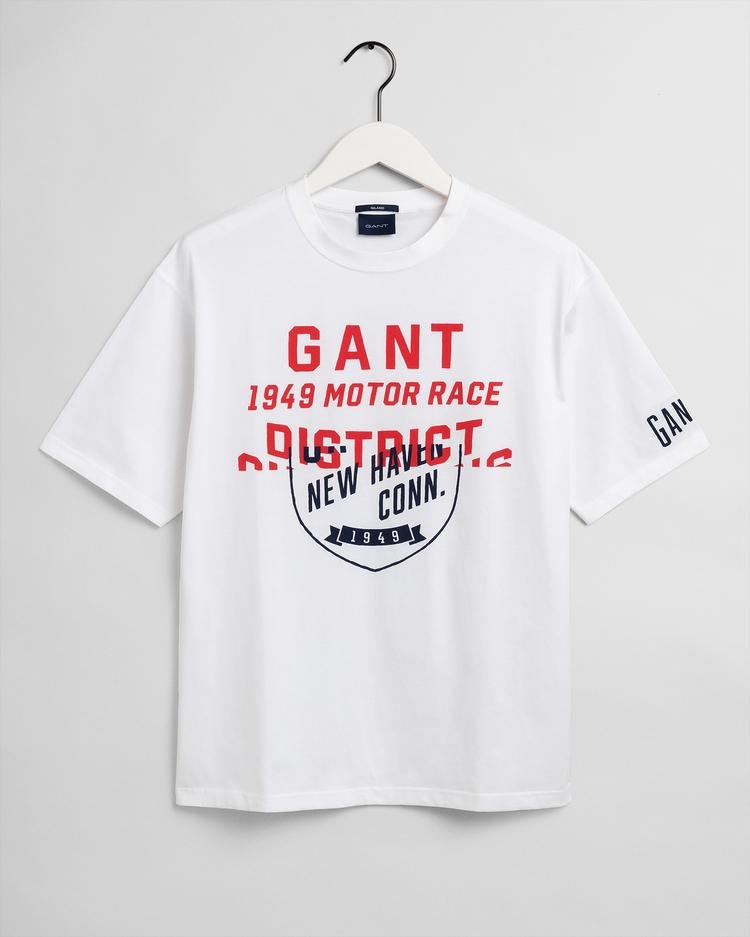 GANT Baskılı Regular Fit Erkek Beyaz T-shirt