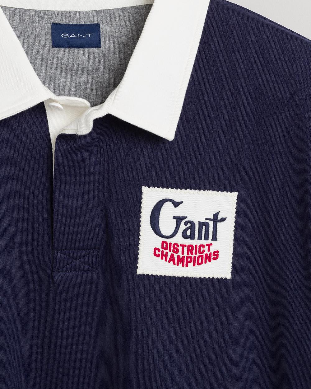 GANT Erkek Lacivert Baskılı Relaxed Fit Polo