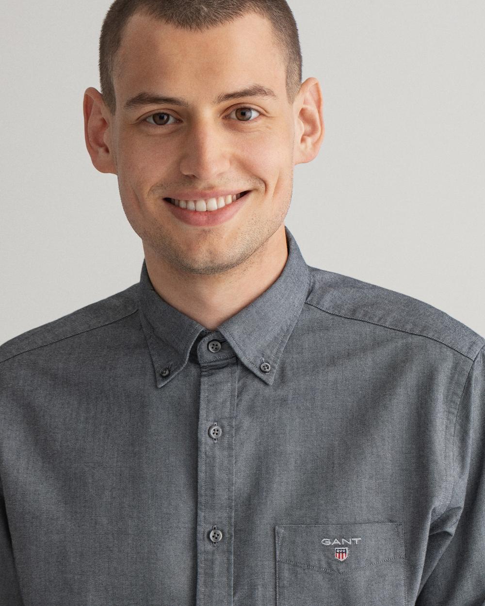 GANT Regular Fit Erkek Oxford Gri Gömlek