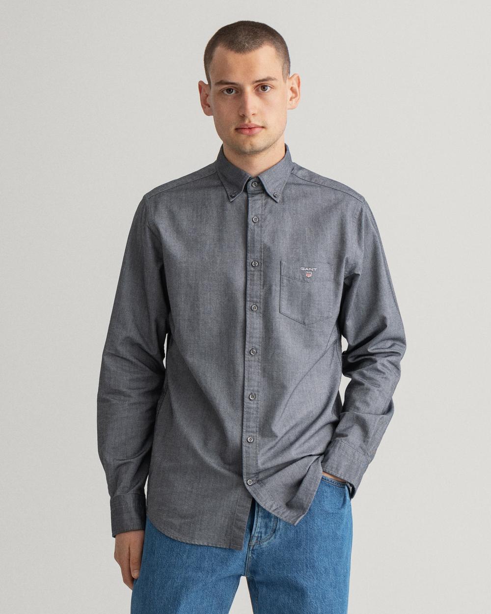 GANT Regular Fit Erkek Oxford Gri Gömlek