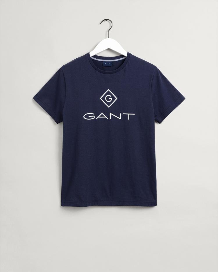 GANT Erkek Lacivert Regular Fit Logolu T-shirt