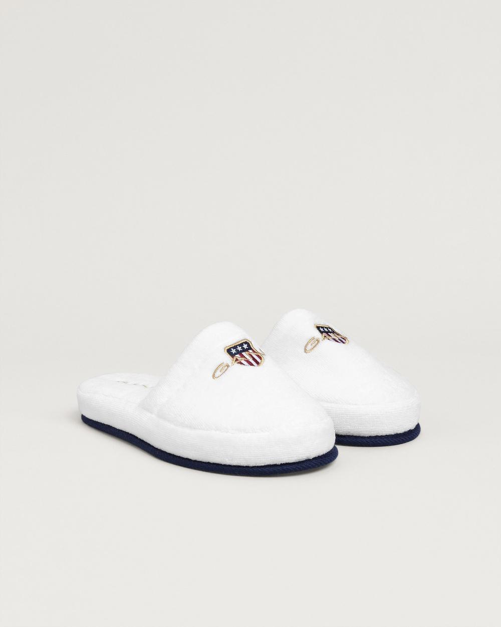 GANT Home Unisex Beyaz Logolu Terlik