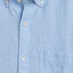 Gant Erkek Mavi Regular Fit Düğmeli Yaka Keten Gömlek