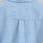 Gant Kadın Mavi Regular Fit Düğmeli Yaka Keten Gömlek