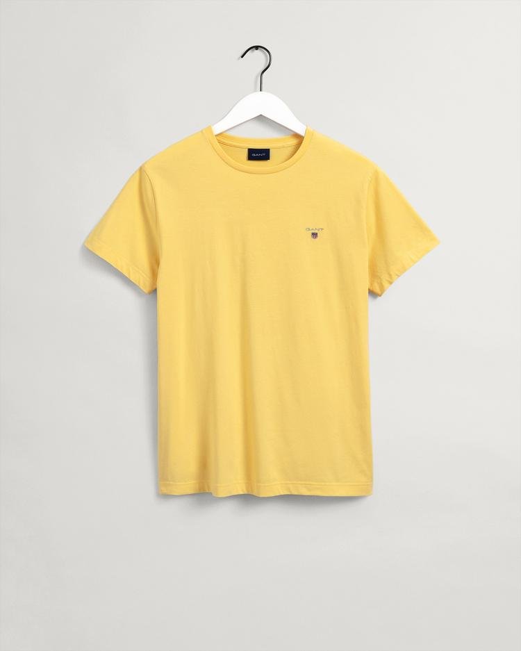 Gant Erkek Sarı Regular Fit Bisiklet Yaka T-shirt