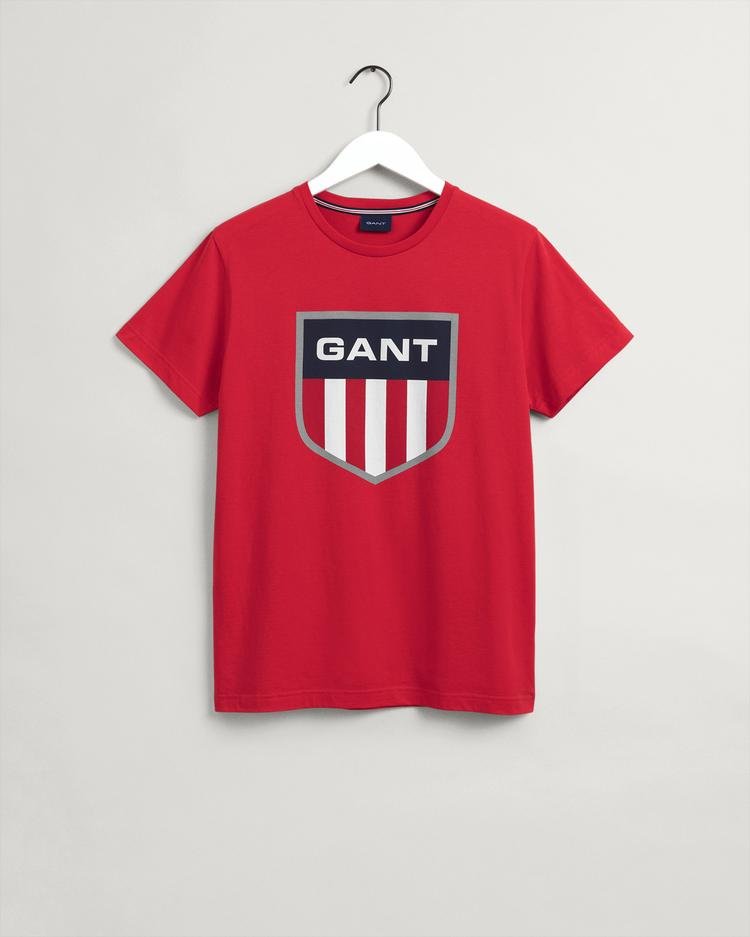 GANT Erkek Kırmızı Regular Fit Logolu T-shirt