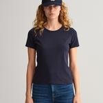GANT Kadın Lacivert Slim Fit Bisiklet Yaka T-shirt