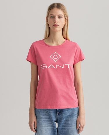 GANT Kadın Pembe Regular Fit Logolu T-shirt