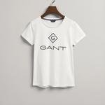 GANT Kadın Beyaz Regular Fit Baskılı T-shirt