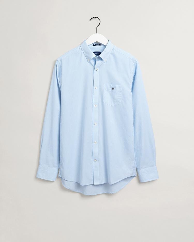 Gant Erkek Mavi Slim Fit Düğmeli Yaka Çizgili Gömlek