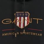 Gant Kadın Siyah Regular Fit Kapüşonlu Logolu Sweatshirt