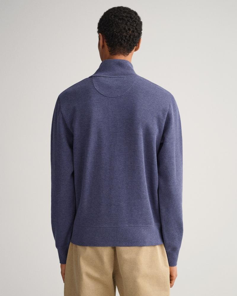 GANT Erkek Mavi Regular Fit Yarım Fermuarlı Sweatshirt